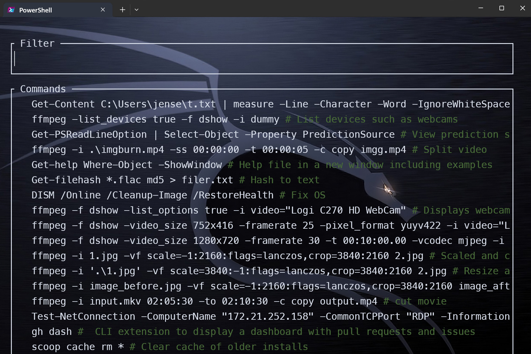 IntelliShell Bookmarks